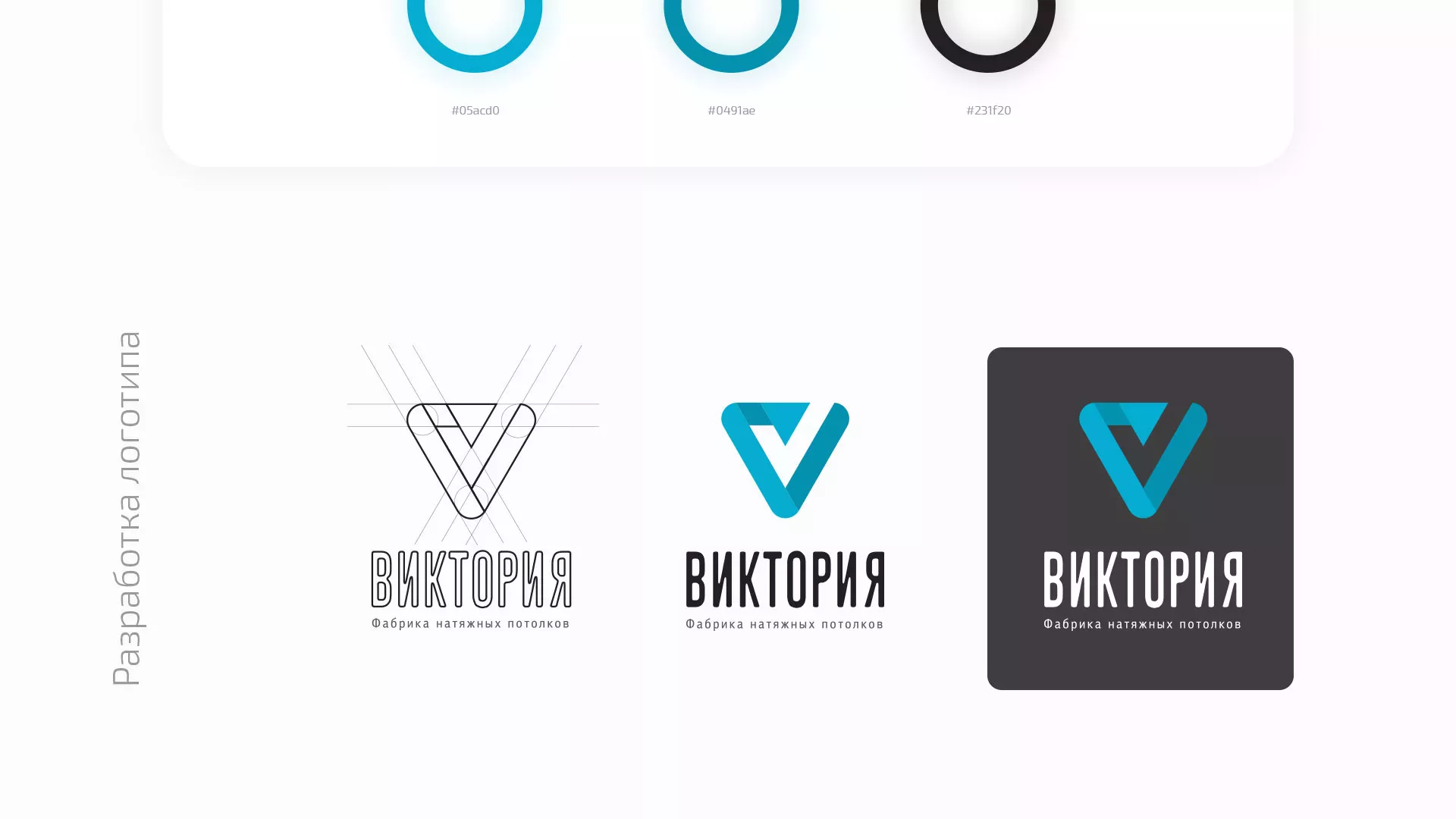 Разработка фирменного стиля компании по продаже и установке натяжных потолков в Юбилейном
